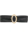 ALESSANDRA RICH CRYSTAL-EMBELLISHED LEATHER BELT