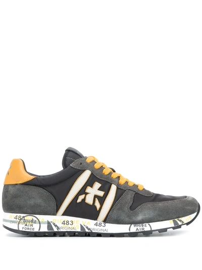 Premiata Grey Premium Quality Leather And Technical Fabric Eric Trainers