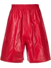 Bottega Veneta Leather Knee-length Shorts In Pink