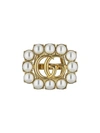 GUCCI PEARL DOUBLE G RING