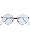 Werkstatt:münchen Distressed-effect Round Frame Sunglasses In Silver