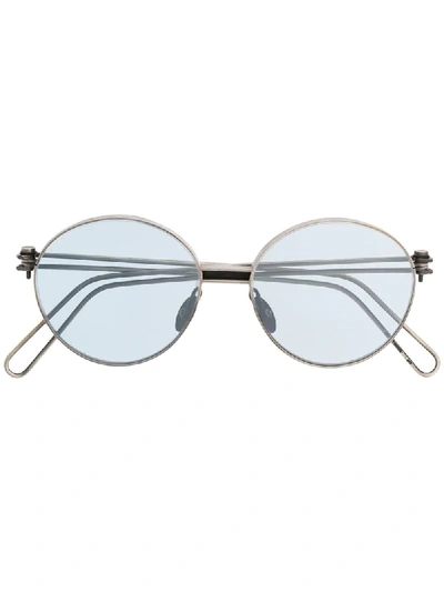 Werkstatt:münchen Distressed-effect Round Frame Sunglasses In Silver