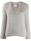 FORTE FORTE CHUNKY KNIT DEEP V-NECK JUMPER