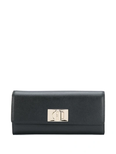 Furla 1927 Grained-effect Wallet In Black