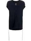 Rick Owens Gathered Waist Tunic In Blue