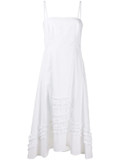 Molly Goddard Ruffle Trim Sun Dress In White