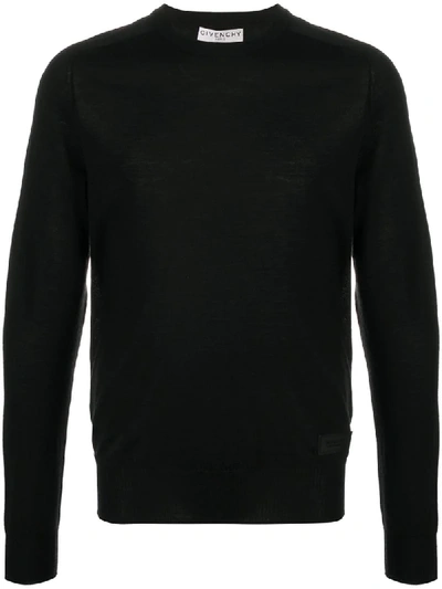 Givenchy Logo-patch Crew-neck Jumper In Black