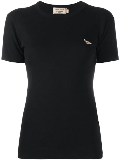 Maison Kitsuné Chillax Fox Patch T-shirt In Black