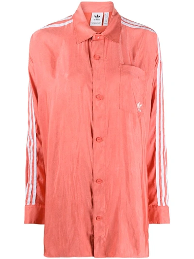 Adidas Originals Adidas Women's Originals Satin Button-up Shirt In Pink