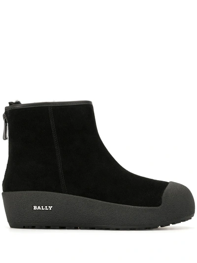 BALLY PLATFORM LEATHER ANKLE BOOTS