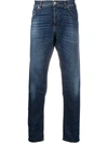 Dondup Organic Cotton-blend Distressed Jeans In Blue