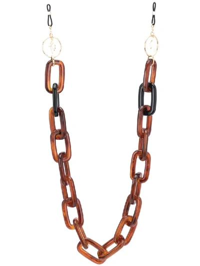 Emmanuelle Khanh Glasses Chain-link Strap In Brown