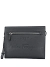 FERRAGAMO DEBOSSED-LOGO CLUTCH BAG