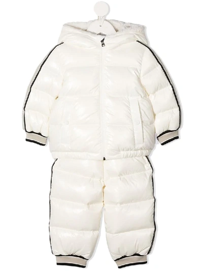 Moncler Babies' Padded Jacket And Ski Trouser Set In Neutrals