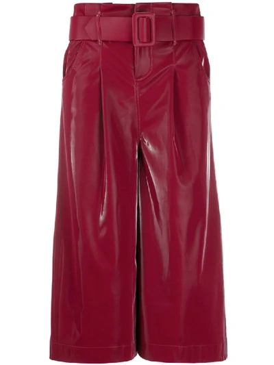 Federica Tosi High-waist Cropped Culottes In Red