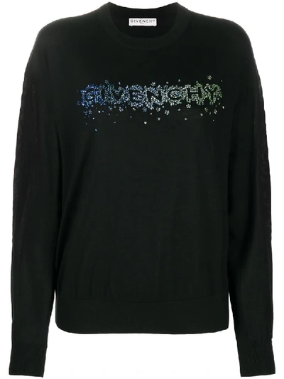 Givenchy Crystal-embellished Logo Jumper In Black