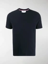 Thom Browne Navy Interlocking Stripe T-shirt In Blue