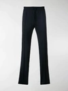 Valentino Navy Mohair Piping Trousers In Blue