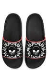 Nike Offcourt Slider In Black Alien Swoosh Print In Black/ Black