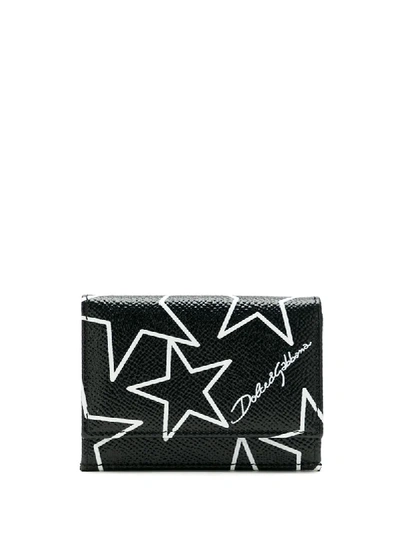 Dolce & Gabbana Millenials Star Print Wallet In Black