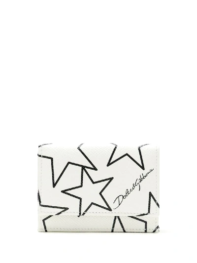 Dolce & Gabbana Millenials Star Print Wallet In White