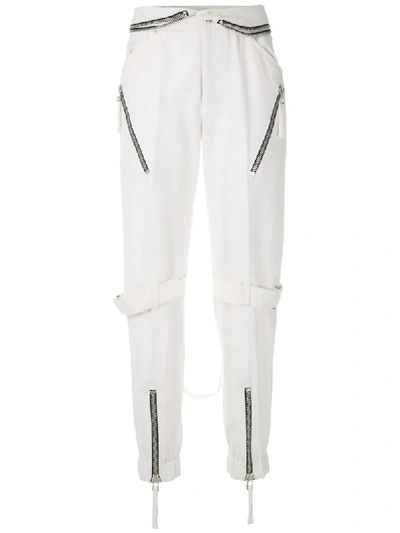 Reinaldo Lourenço Zipped Waistband Trousers In White