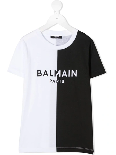 Balmain Kids' 双色t恤 In Black