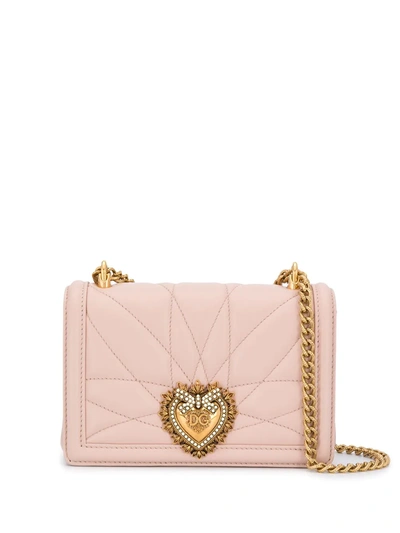 Dolce & Gabbana Small Devotion Crossbody Bag In Neutrals