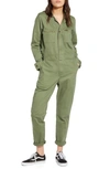 Lee Modern Unionall Jumpsuit In Vintage Olive Herringbone