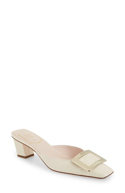 Roger Vivier Belle Vivier Patent-leather Mules In Off-white