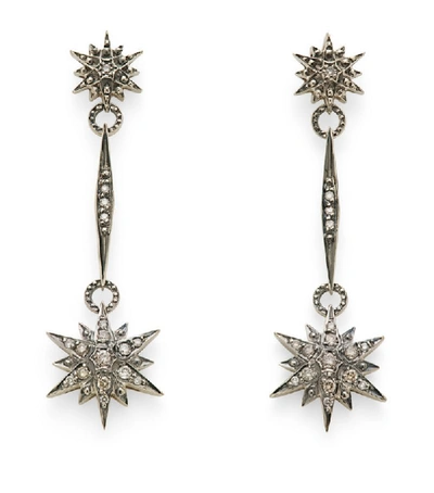 Hstern Noble Gold And Diamond Stars Earrings