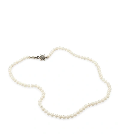 Hstern Noble Gold, Diamond And Pearl Stars Necklace