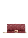 FENDI LEATHER CONTINENTAL WALLET WITH CHAIN