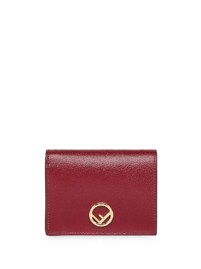 Fendi Leather Bifold Wallet In Red