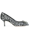 Dolce & Gabbana Bellucci 60 Lurex Lace Pumps With Brooch Detail