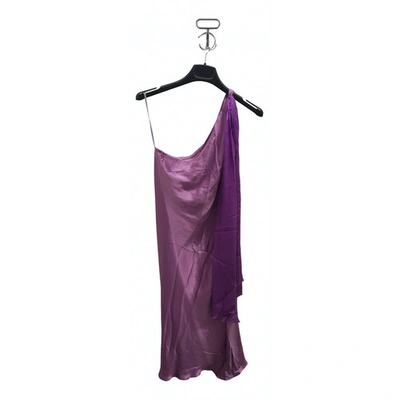 Pre-owned Just Cavalli Purple Silk Dress
