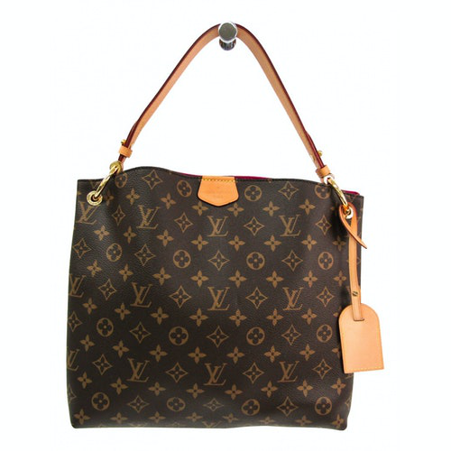 Pre-Owned Louis Vuitton Graceful Brown Cloth Handbag | ModeSens
