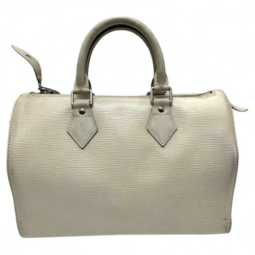 Pre-Owned Louis Vuitton Speedy Ecru Leather Handbag | ModeSens