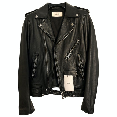 Pre-Owned Celine Black Leather Jacket | ModeSens