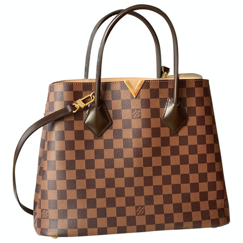 Pre-Owned Louis Vuitton Kensington Brown Cloth Handbag | ModeSens