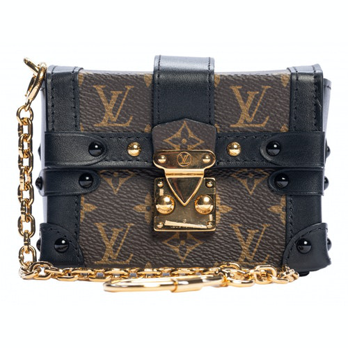 Pre-Owned Louis Vuitton Essential Trunk Brown Cloth Clutch Bag | ModeSens