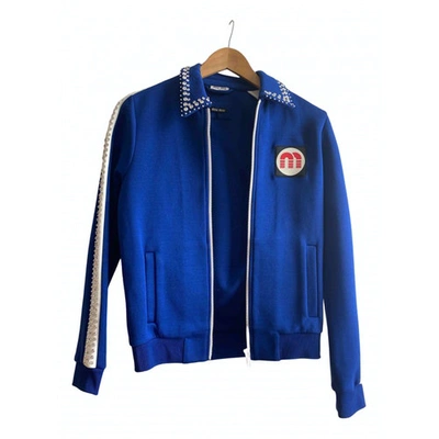 Pre-owned Miu Miu Blue Cotton Leather Jacket