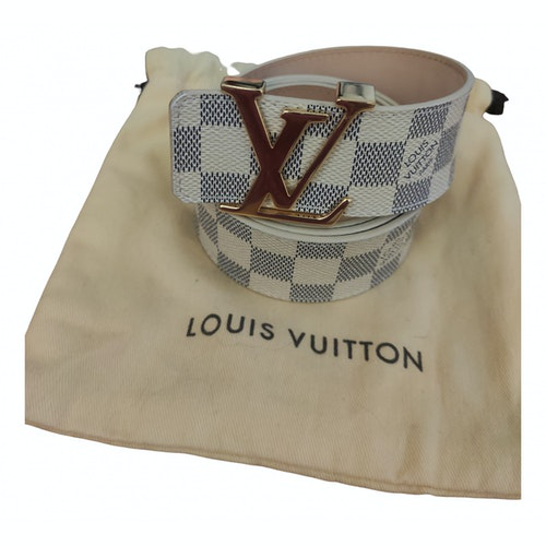 Pre-Owned Louis Vuitton Initiales White Cloth Belt | ModeSens