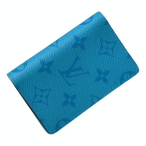 Pre-Owned Louis Vuitton Pocket Organizer Blue Cloth Small Bag, Wallet & Cases | ModeSens