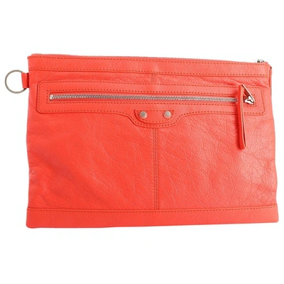 Pre-owned Balenciaga Red Leather Clutch Bag