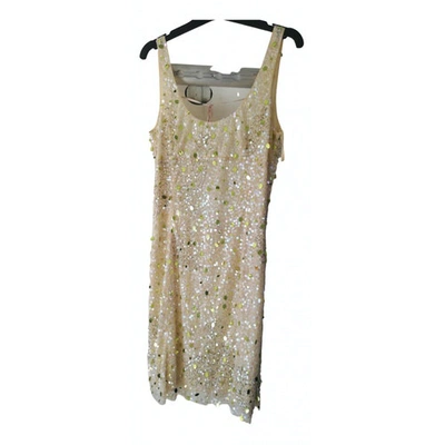 Pre-owned Emporio Armani Ecru Glitter Dress
