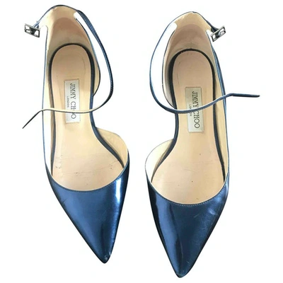 Pre-owned Jimmy Choo Blue Leather Ballet Flats