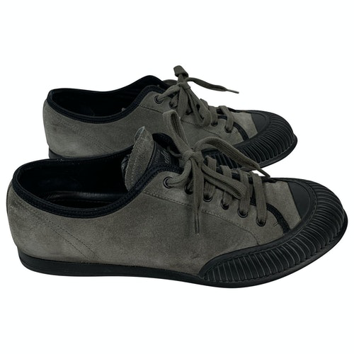prada grey suede trainers