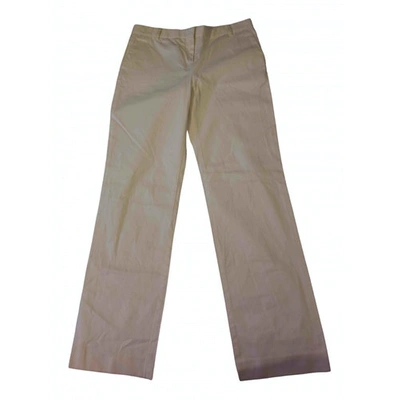 Pre-owned Celine White Cotton Trousers