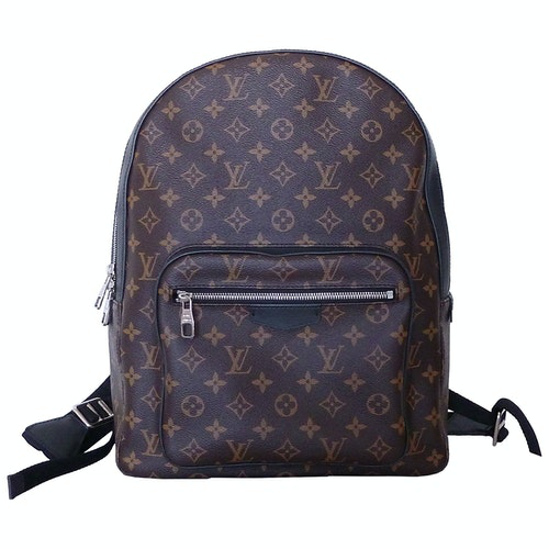 Pre-Owned Louis Vuitton Josh Backpack Brown Cloth Bag | ModeSens